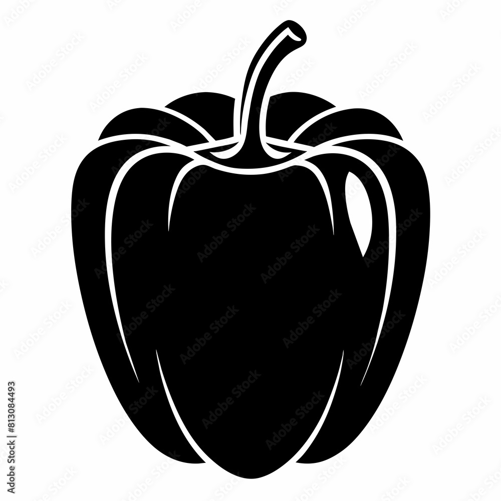 Bell Pepper vector silhouette Bell Pepper vector silhouette