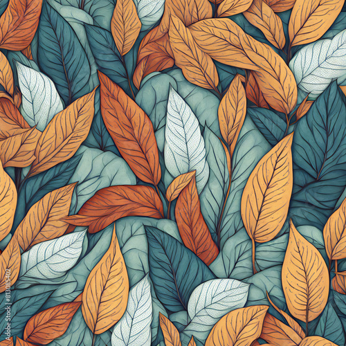 Seamless Pattern with Leaves