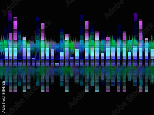 Abstract Digital EQ Equalizer, Audio Levels Lines