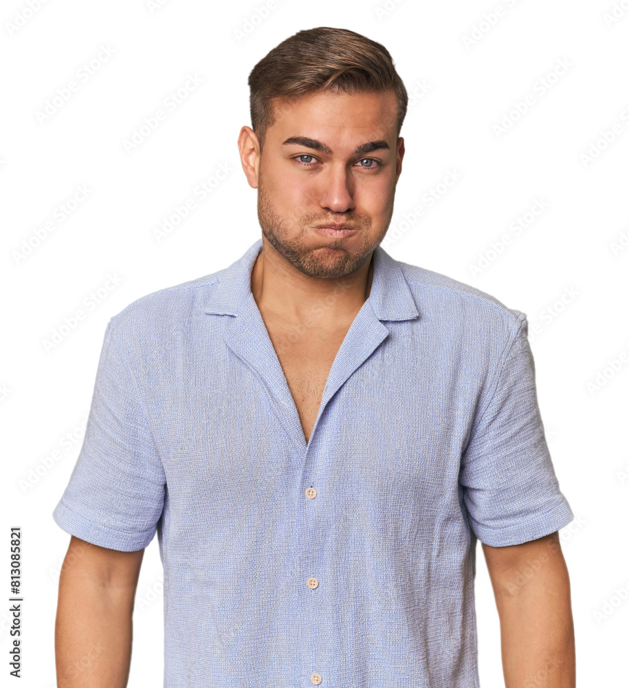 Young Caucasian man in studio Young Caucasian man in studio