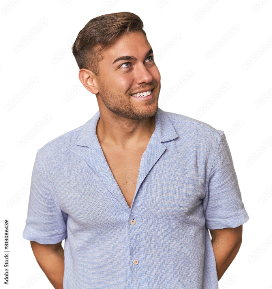 Fototapeta premium Young Caucasian man in studio