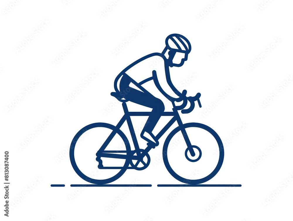 Naklejka premium A graphic depicting a cyclist riding a bicycle, emphasizing sporty elegance and motion