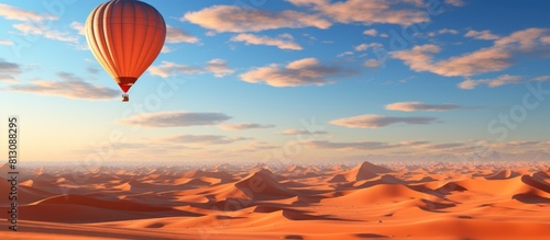 Hot air balloon in the desert.