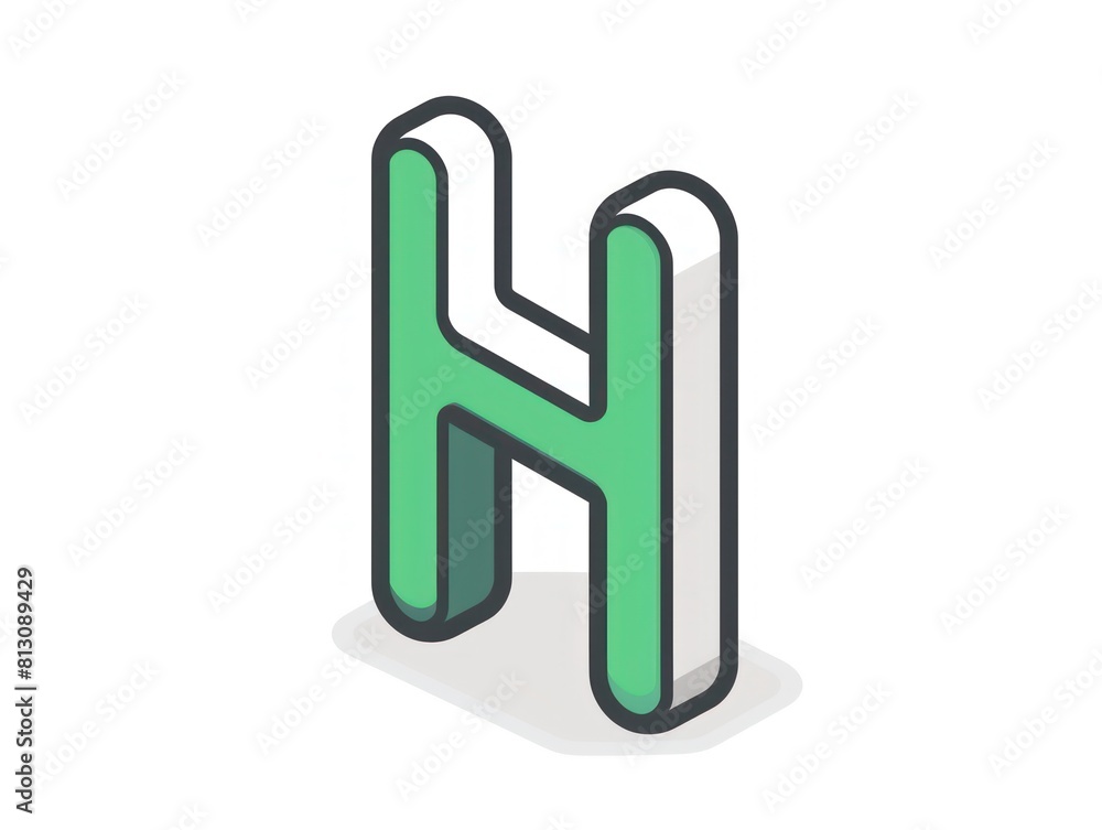 The letter 'H' icon designed for business and text applications, standing out in the alphabet with a professional plus The letter 'H' icon designed for business and text applications, standing out in the alphabet with a professional plus