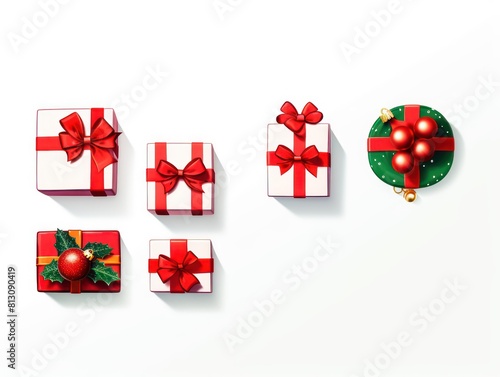 A holiday icon set showcasing Christmas designs such as gifts, snowflakes, and winter decorations, capturing the essence of xmas spirit