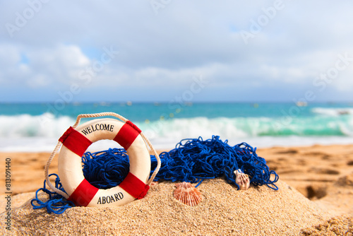 Fishing net at the beach