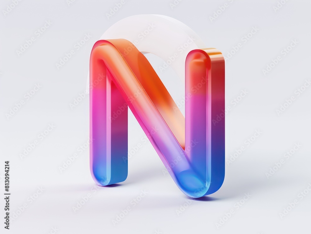 N, icon logo design,color, white background N, icon logo design,color, white background