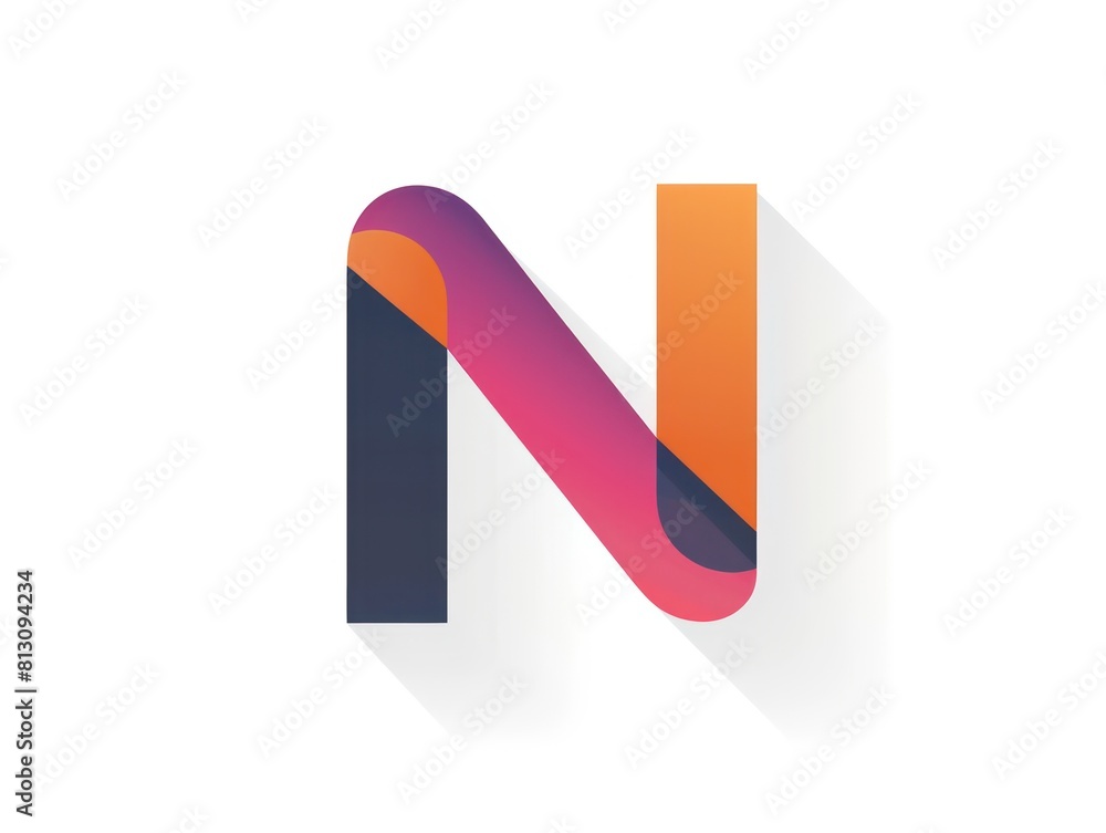 N, icon logo design,color, white background N, icon logo design,color, white background