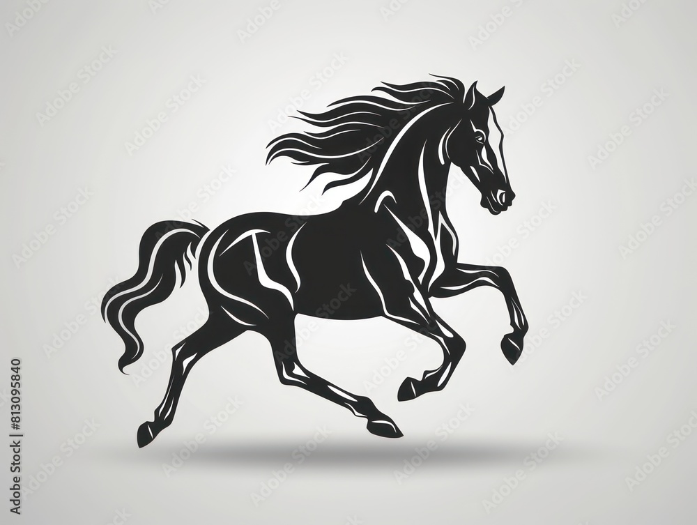 horse running icon, logo, design, black and white horse running icon, logo, design, black and white