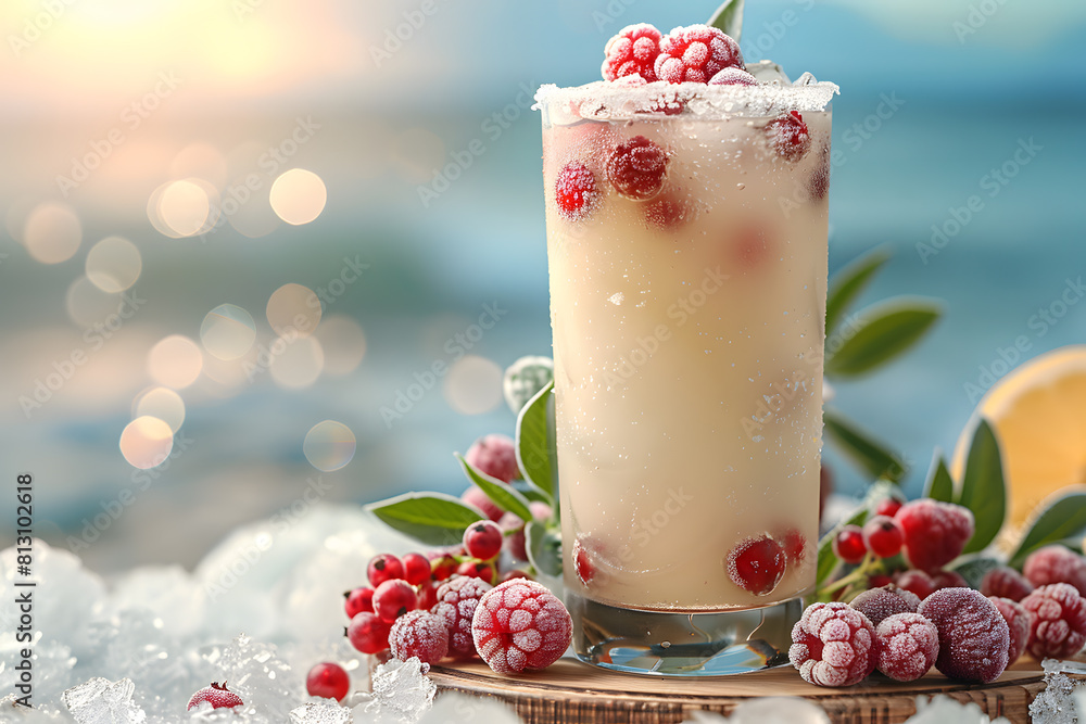 Fresh summer drinks cocktails with berries, fruits, ice and frost on glasses. Vacation open beach bar concept. Fresh summer drinks cocktails with berries, fruits, ice and frost on glasses. Vacation open beach bar concept.