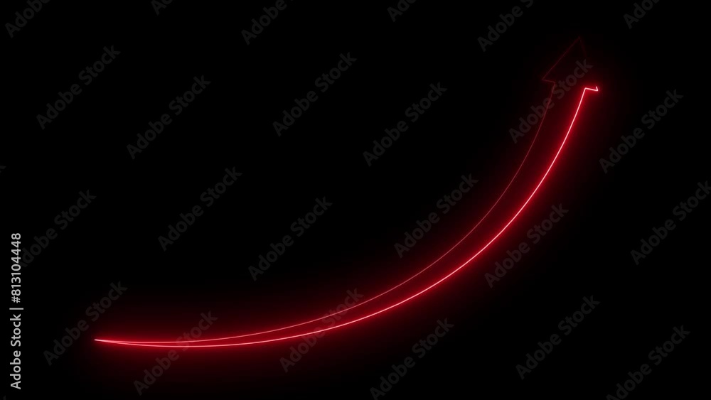 Neon line Rising arrow transparent channel. arrow rising transparent ...