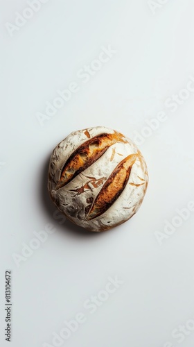Wallpaper Mural Loaf of freshly homemade baked artisanal sourdough bread against white background Torontodigital.ca