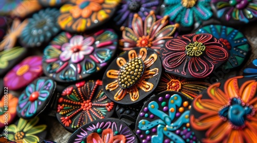 Vibrant Hand-Painted Brooches