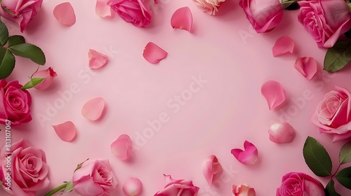 Cute heart background, rose and heart decorations, Valentine's Day, Christmas, birthday, anniversary, copy space, space for text,可愛いハートの背景、バラやハートの装飾、バレンタインデー、クリスマス、誕生日、記念日、コピースペース,Generative AI.