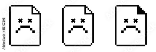 Corrupted file icon. Failed document with error vector