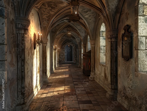 hallway inside a medieval castle