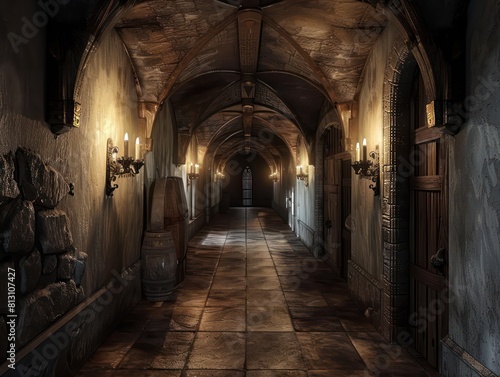 hallway inside a medieval castle