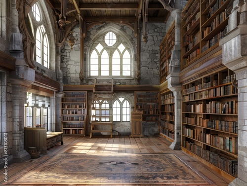 library inside a medieval castle