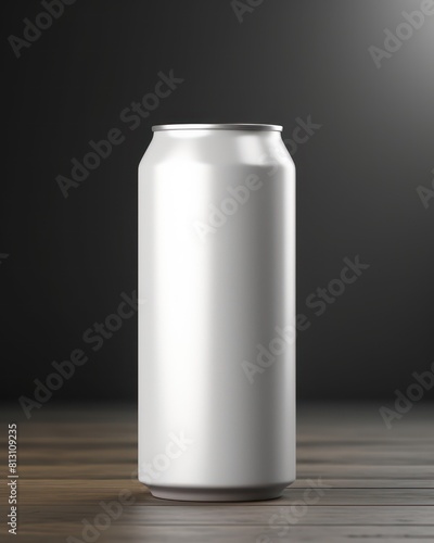 white soda or beer can mockup, cold fresh background