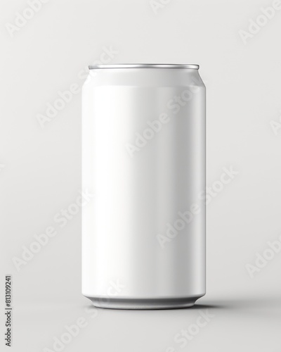 white soda or beer can mockup, cold fresh background