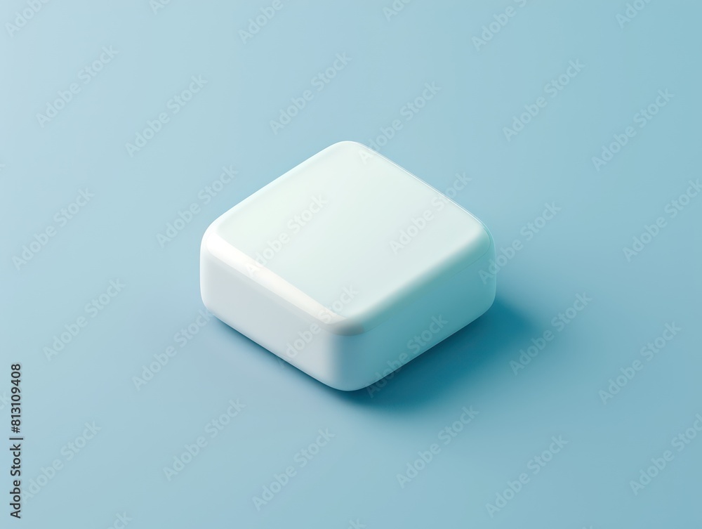 square 3d icon, round corners square 3d icon, round corners