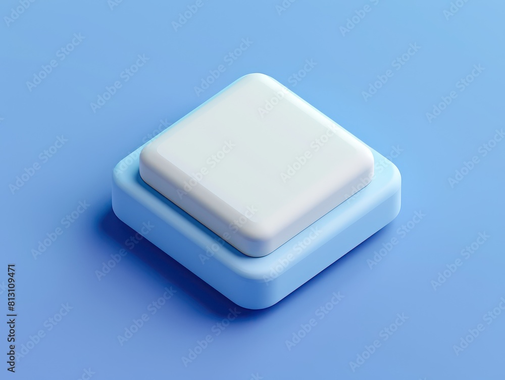 square 3d icon, round corners square 3d icon, round corners