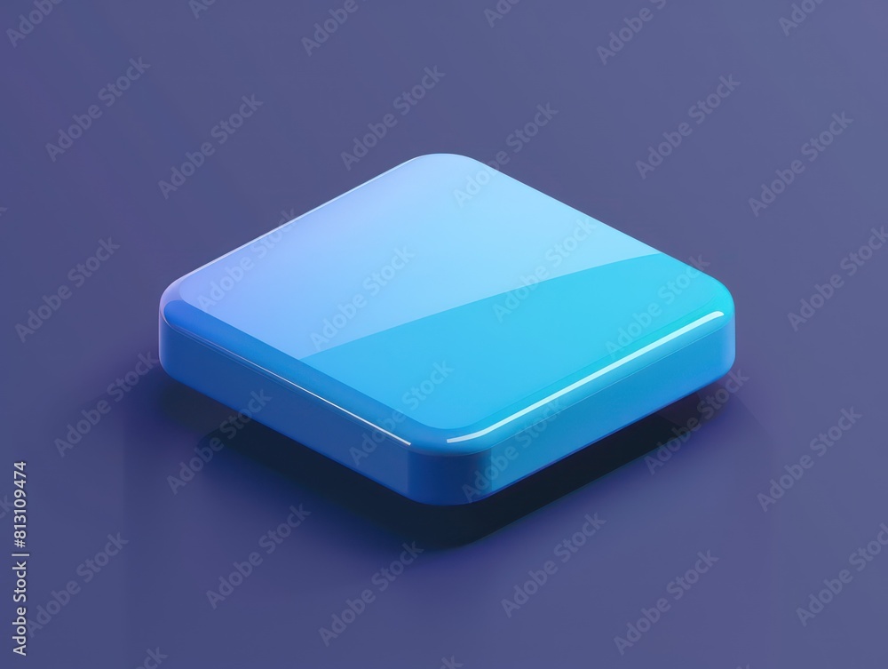 square 3d icon, round corners square 3d icon, round corners