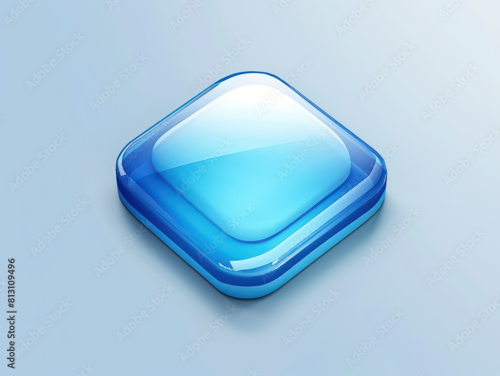 square 3d icon, round corners square 3d icon, round corners