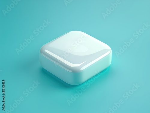 square 3d icon, round corners