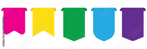 A set of vector multicolored ribbons on a white background