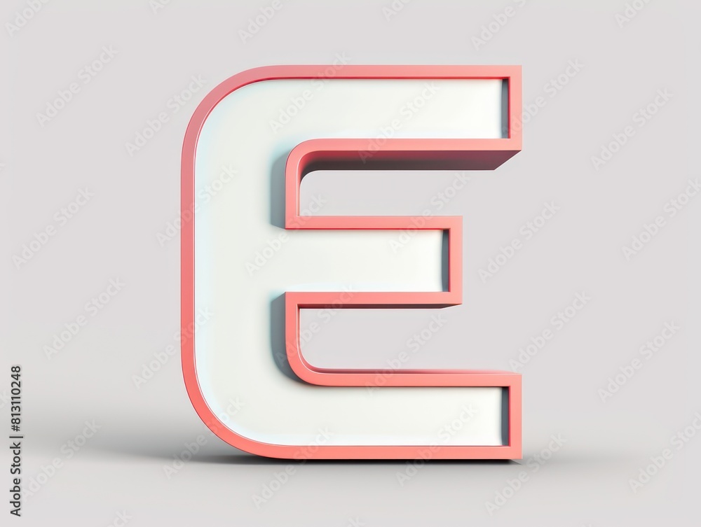 E letter icon color, white background E letter icon color, white background