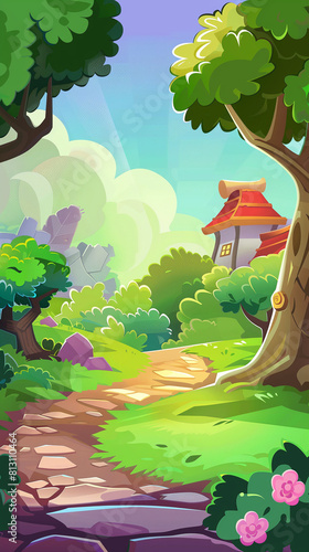 Vibrant Fantasy Game Backgrounds for Mobile Apps Asset	
