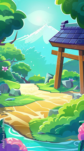 Vibrant Fantasy Game Backgrounds for Mobile Apps Asset	
