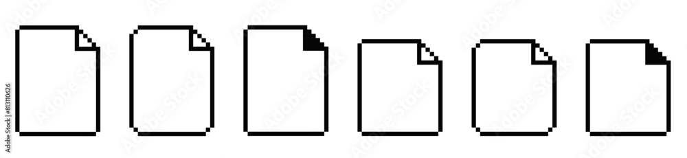 8 bit document vector icon. Pixel 8bit text file old retro symbol 8 bit document vector icon. Pixel 8bit text file old retro symbol