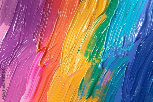 Rainbow colored liquid acrylic paint. Brush strokes. Abstract soft background. Fluid art. 29 97fps