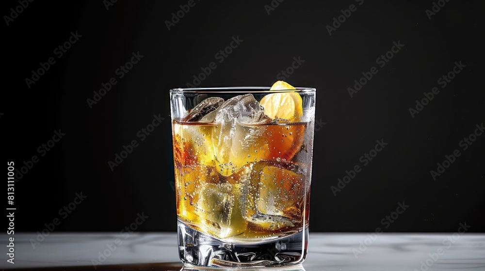 ice tea and lemon, glass cup on white background ice tea and lemon, glass cup on white background