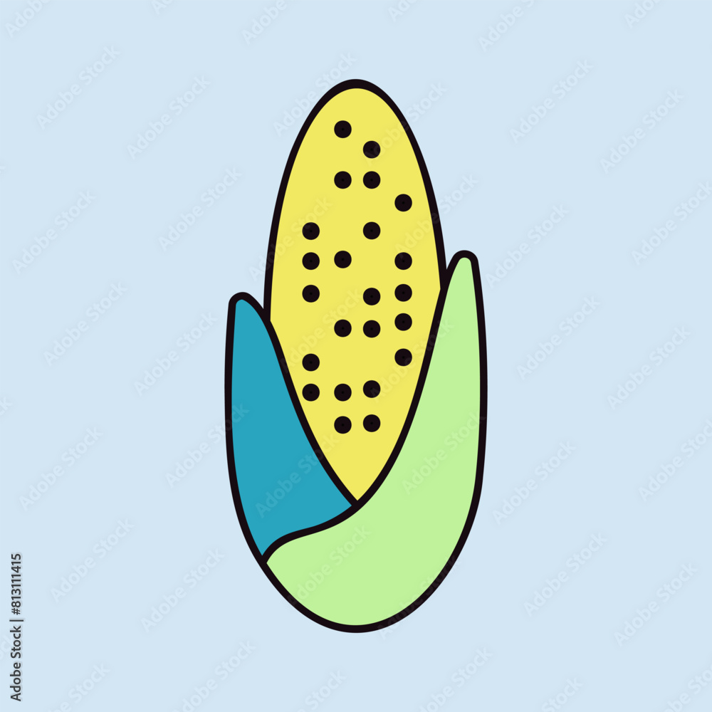 Corncob vector isolated flat icon Corncob vector isolated flat icon