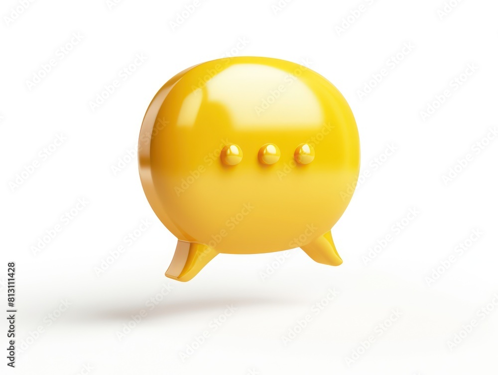 3D speech bubble icon on white background 3D speech bubble icon on white background