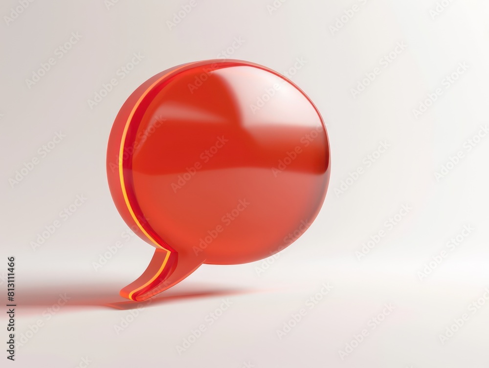 3D speech bubble icon on white background 3D speech bubble icon on white background
