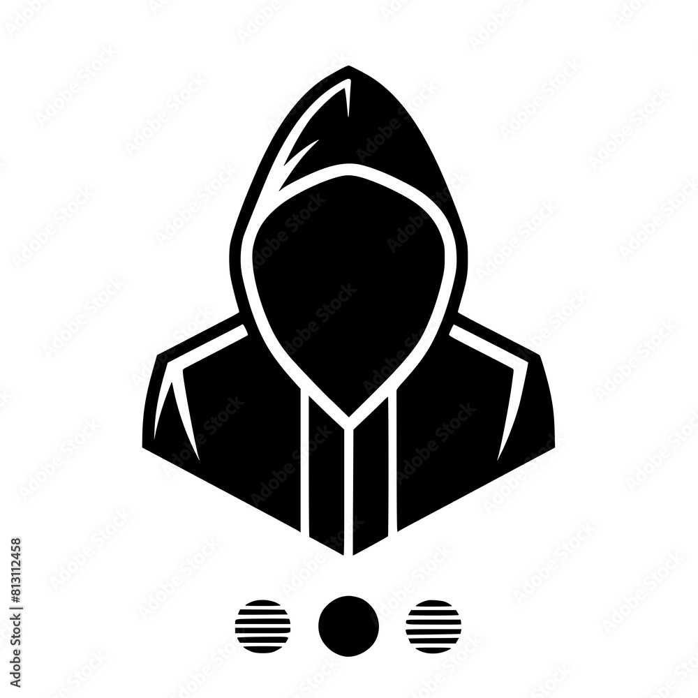 Mysterious Hooded Hacker in Black and White – Vector Illustration on Cybersecurity, Anonymity, and Digital Safety Mysterious Hooded Hacker in Black and White – Vector Illustration on Cybersecurity, Anonymity, and Digital Safety