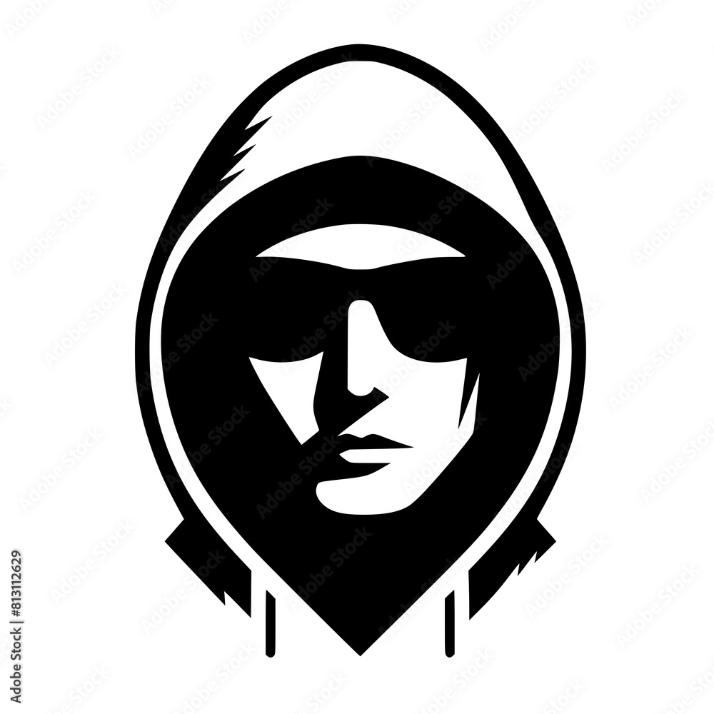 Mysterious Hooded Hacker in Black and White – Vector Illustration on Cybersecurity, Anonymity, and Digital Safety Mysterious Hooded Hacker in Black and White – Vector Illustration on Cybersecurity, Anonymity, and Digital Safety