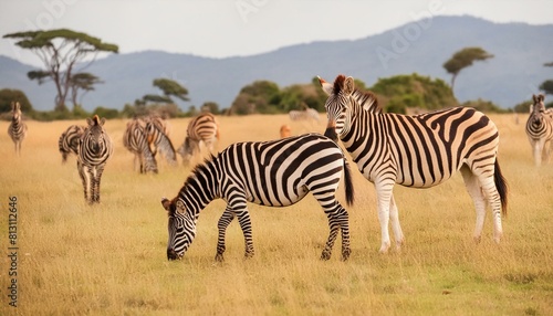 zebra  s grazing on grassland in Africa