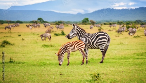 zebra' s grazing on grassland in Africa