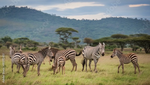 zebra' s grazing on grassland in Africa