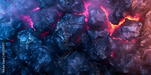 Fiery lava rock backdrop with molten lava texture for a wide banner. Concept Lava Theme, Volcanic Backdrop, Molten Texture, Wide Banner, Dramatic Setting