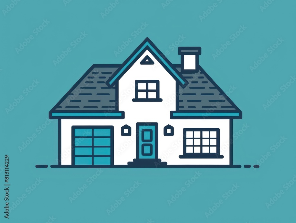 house logo illustration design teal and blue house logo illustration design teal and blue