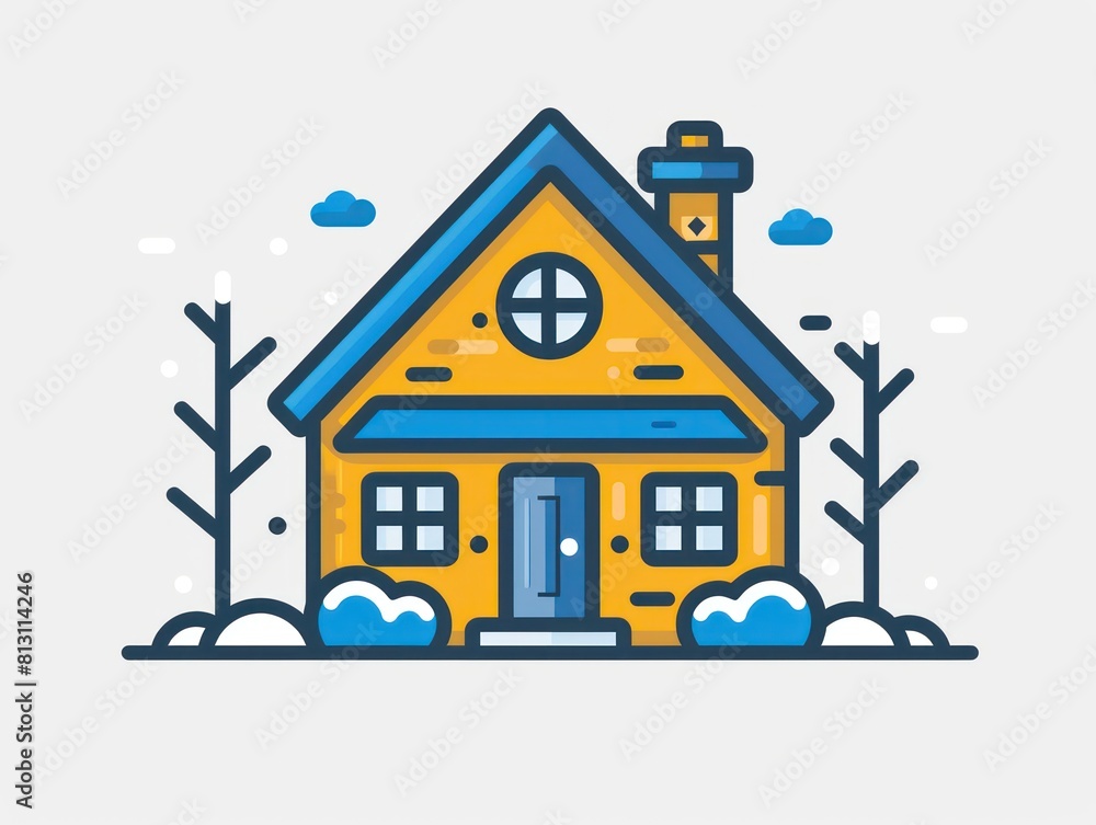 house logo illustration design teal and blue house logo illustration design teal and blue