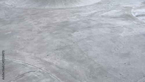 Public playground for a skateboard in a recreation park. No people.