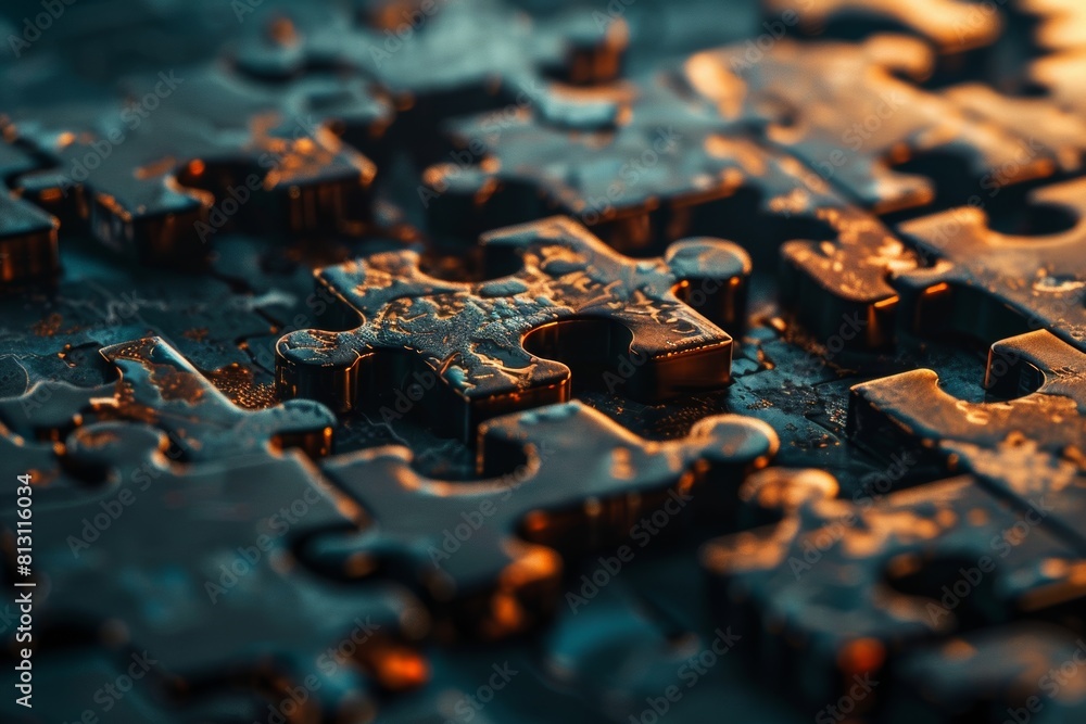 Puzzle Pieces Forming a Recognizable Company Logo: Symbolizing Successful Business Strategy Puzzle Pieces Forming a Recognizable Company Logo: Symbolizing Successful Business Strategy