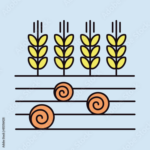 Ears of Wheat, Barley or Rye on Field icon